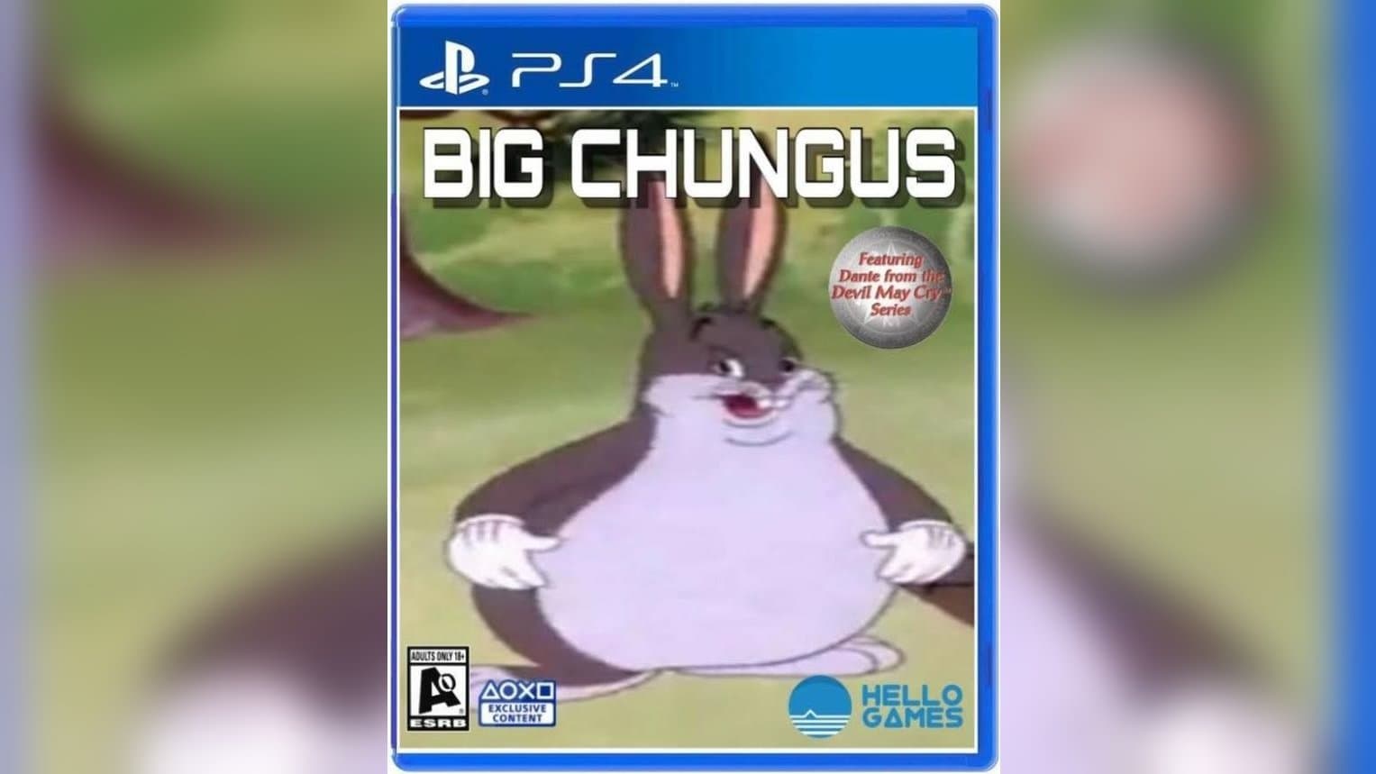 Big Chungus, the exaggerated Bugs Bunny character on a mock game cover