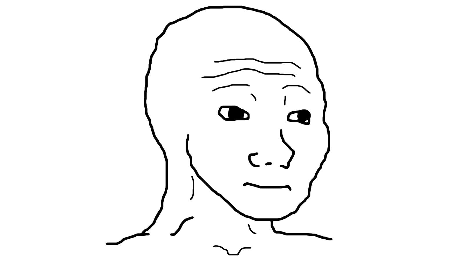 Wojak, also known as Feels Guy